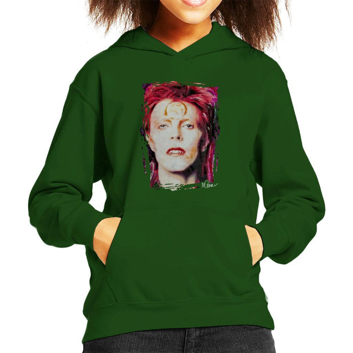 Sidney Maurer Original Portrait Of David Bowie Red Hair Kids Hooded Sweatshirt - Kids Boys Hooded Sweatshirt