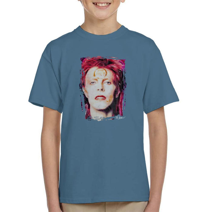 Sidney Maurer Original Portrait Of David Bowie Red Hair Kids T-Shirt - Kids Boys T-Shirt