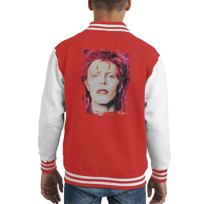 Sidney Maurer Original Portrait Of David Bowie Red Hair Kids Varsity Jacket - Kids Boys Varsity Jacket