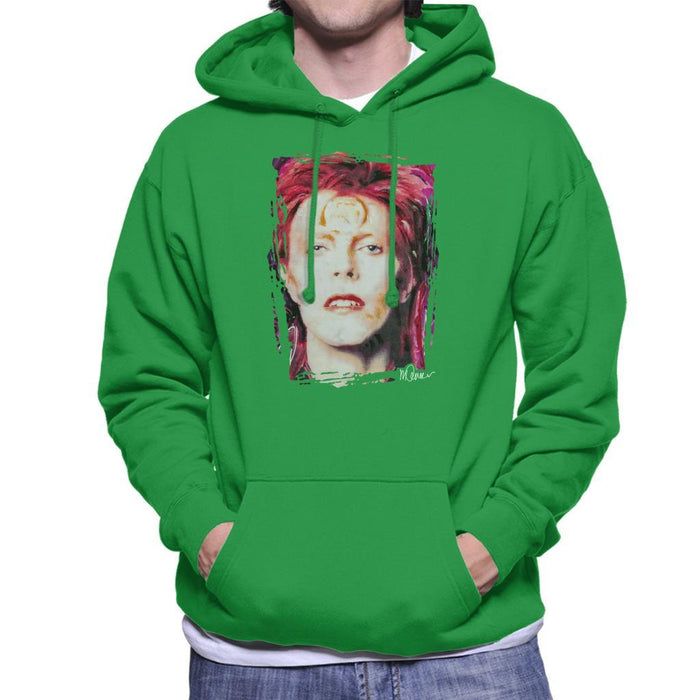 Sidney Maurer Original Portrait Of David Bowie Red Hair Mens Hooded Sweatshirt - Mens Hooded Sweatshirt