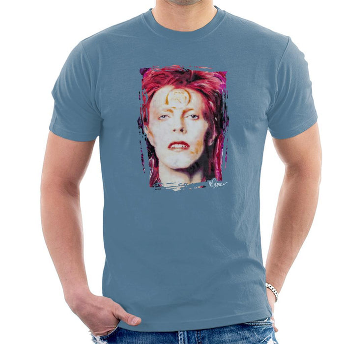 Sidney Maurer Original Portrait Of David Bowie Red Hair Mens T-Shirt - Mens T-Shirt