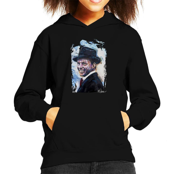 Sidney Maurer Original Portrait Of Frank Sinatra Hat Kids Hooded Sweatshirt - Kids Boys Hooded Sweatshirt