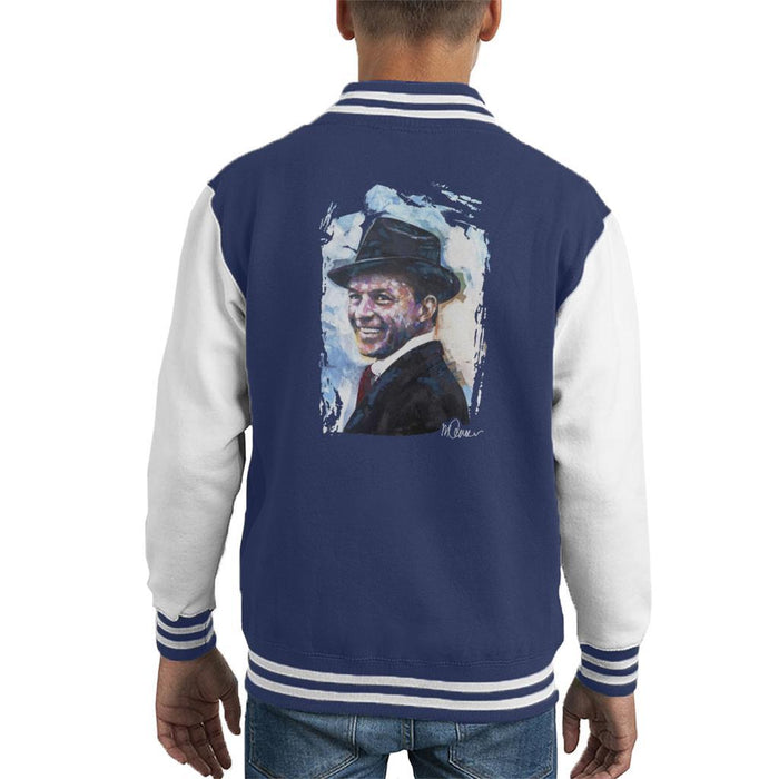 Sidney Maurer Original Portrait Of Frank Sinatra Hat Kids Varsity Jacket - Kids Boys Varsity Jacket