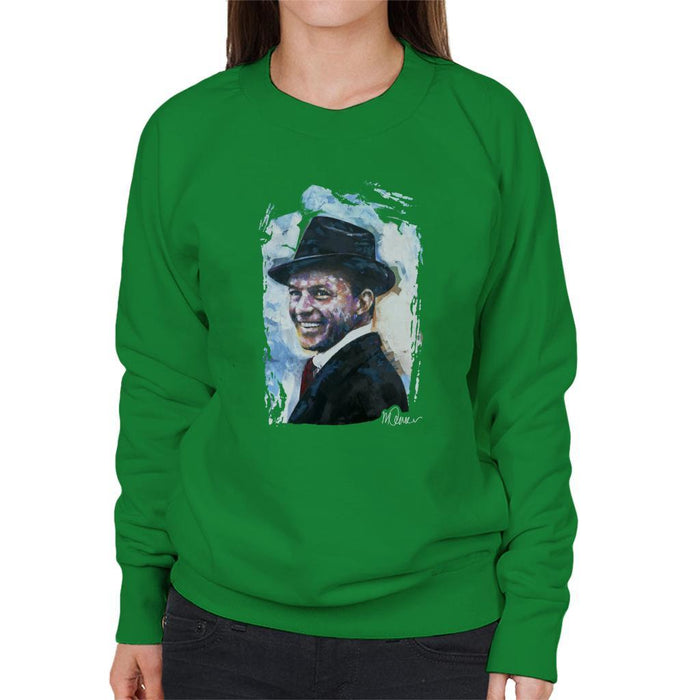 Sidney Maurer Original Portrait Of Frank Sinatra Hat Womens Sweatshirt - Womens Sweatshirt