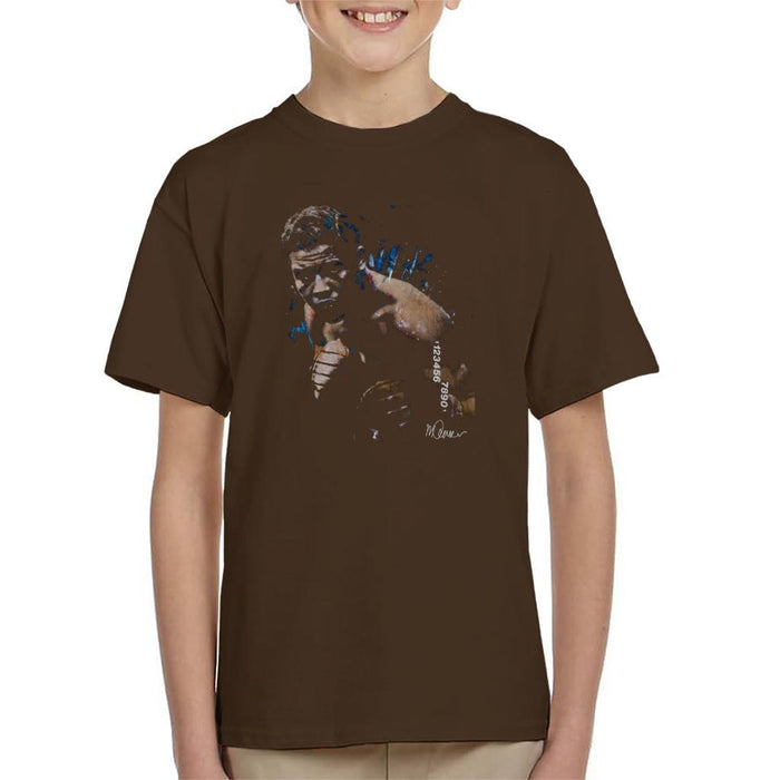 Sidney Maurer Original Portrait Of Joe Louis Kids T-Shirt - X-Small (3-4 yrs) / Chocolate - Kids Boys T-Shirt