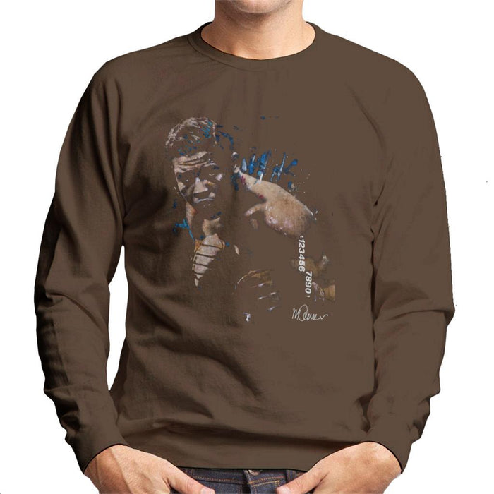 Sidney Maurer Original Portrait Of Joe Louis Mens Sweatshirt - Small / Chocolate - Mens Sweatshirt