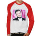 Sidney Maurer Original Portrait Of Justin Timberlake Smile Mens Baseball Long Sleeved T-Shirt - Mens Baseball Long Sleeved T-Shirt