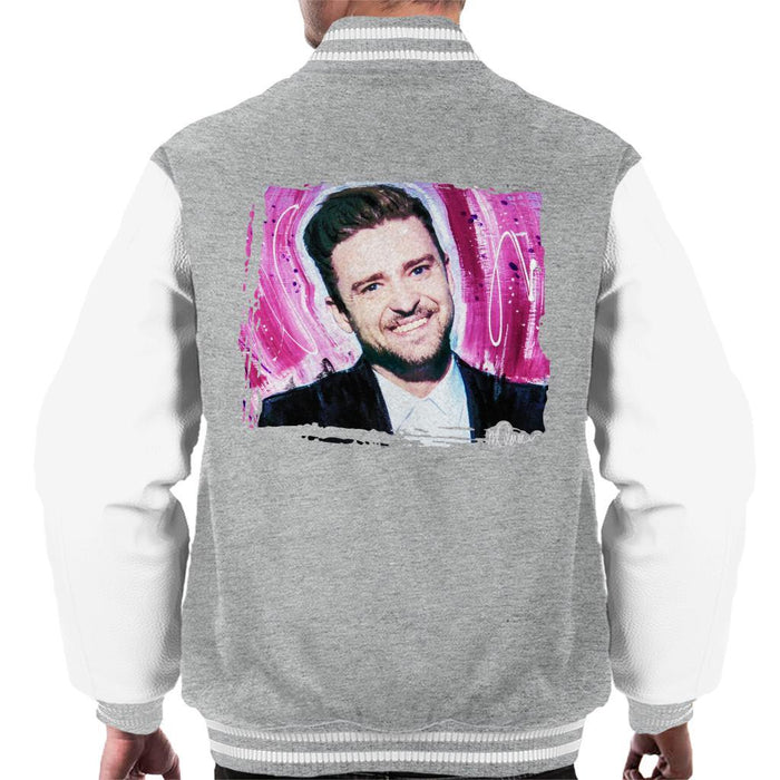 Sidney Maurer Original Portrait Of Justin Timberlake Smile Mens Varsity Jacket - Mens Varsity Jacket