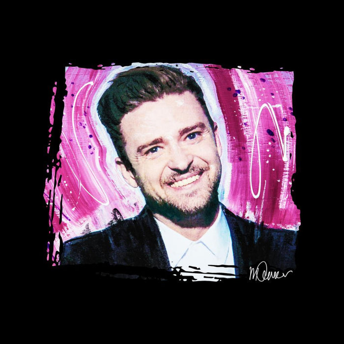 Sidney Maurer Original Portrait Of Justin Timberlake Smile Mens Hooded Sweatshirt - Mens Hooded Sweatshirt