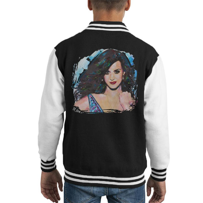 Sidney Maurer Original Portrait Of Katy Perry Long Hair Kids Varsity Jacket - Kids Boys Varsity Jacket