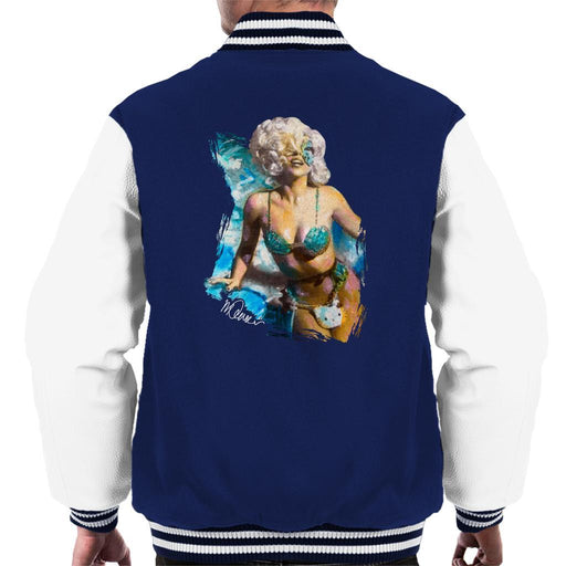 Sidney Maurer Original Portrait Of Lady Gaga Sea Shell Bikini Mens Varsity Jacket - Mens Varsity Jacket