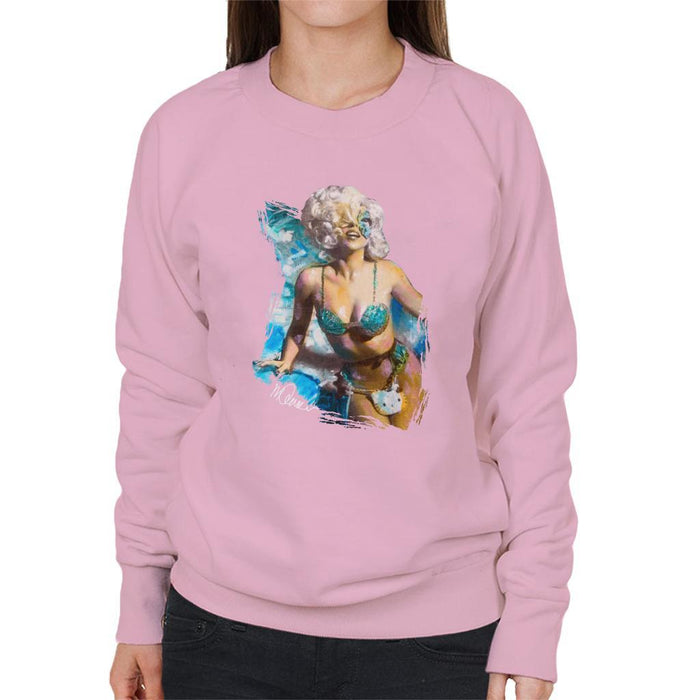Sidney Maurer Original Portrait Of Lady Gaga Sea Shell Bikini Womens Sweatshirt - Womens Sweatshirt