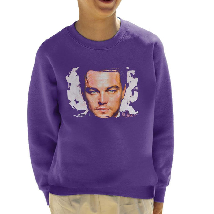 Sidney Maurer Original Portrait Of Leonardo DiCaprio Closeup Kids Sweatshirt - Kids Boys Sweatshirt