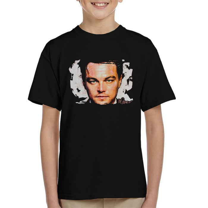 Sidney Maurer Original Portrait Of Leonardo DiCaprio Closeup Kids T-Shirt - Kids Boys T-Shirt