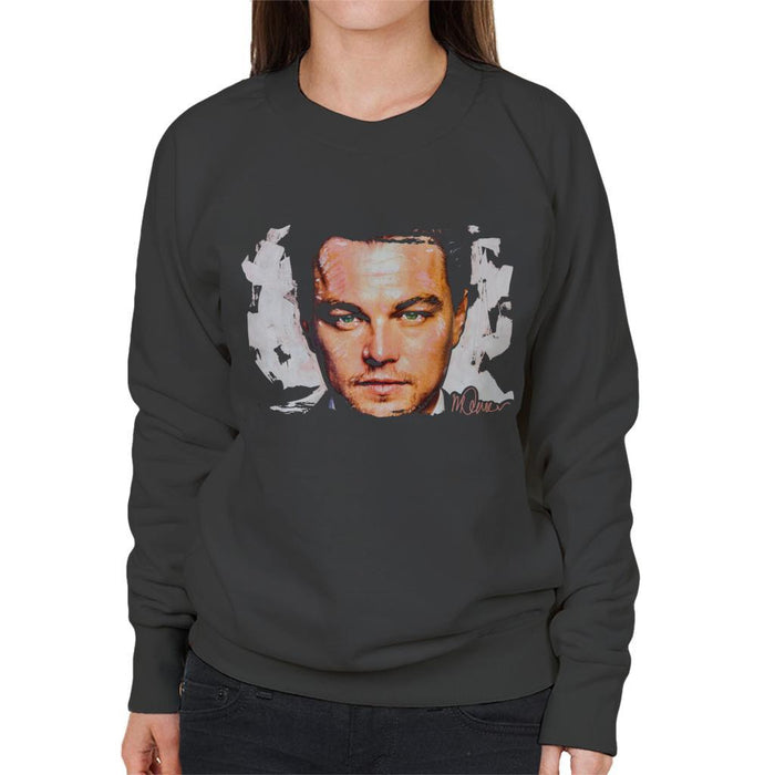 Sidney Maurer Original Portrait Of Leonardo DiCaprio Closeup Womens Sweatshirt - Womens Sweatshirt