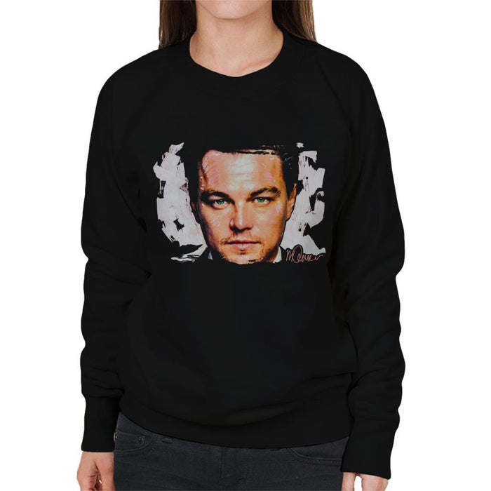 Sidney Maurer Original Portrait Of Leonardo DiCaprio Closeup Womens Sweatshirt - Womens Sweatshirt