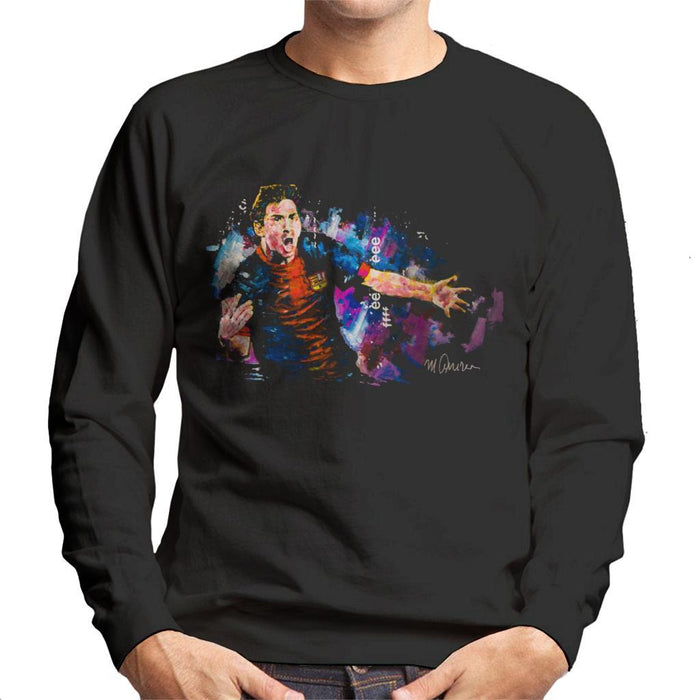 Sidney Maurer Original Portrait Of Lionel Messi FCB Badge Mens Sweatshirt - Mens Sweatshirt