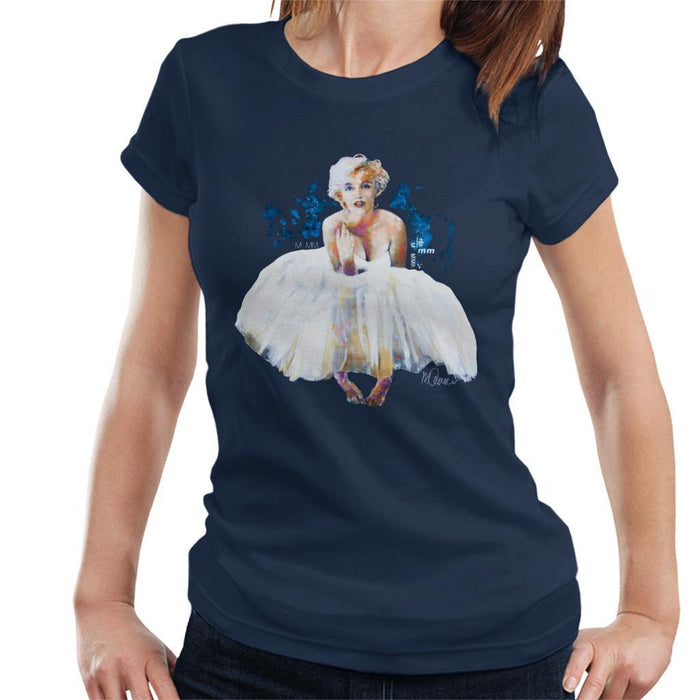 Sidney Maurer Original Portrait Of Marilyn Monroe White Dress Womens T-Shirt - Womens T-Shirt