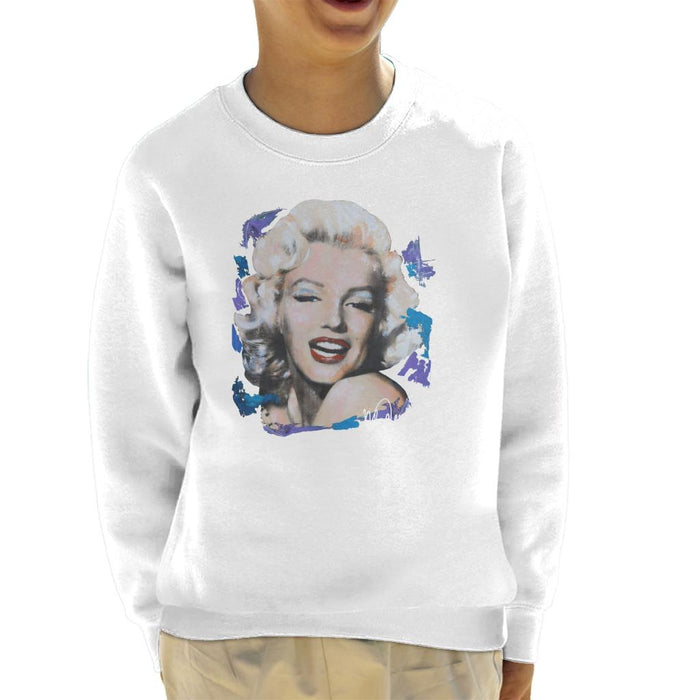 Sidney Maurer Original Portrait Of Marilyn Monroe Red Lips Kid's Sweatshirt