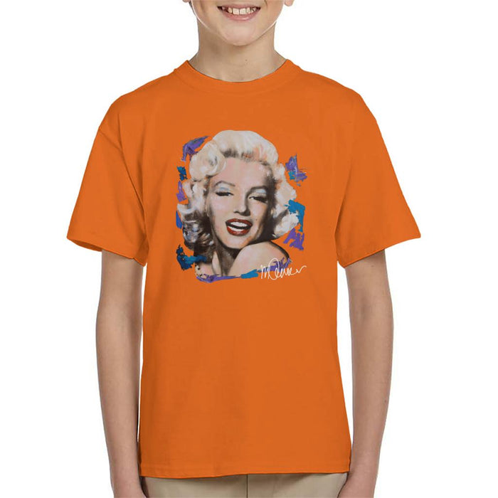 Sidney Maurer Original Portrait Of Marilyn Monroe Red Lips Kid's T-Shirt