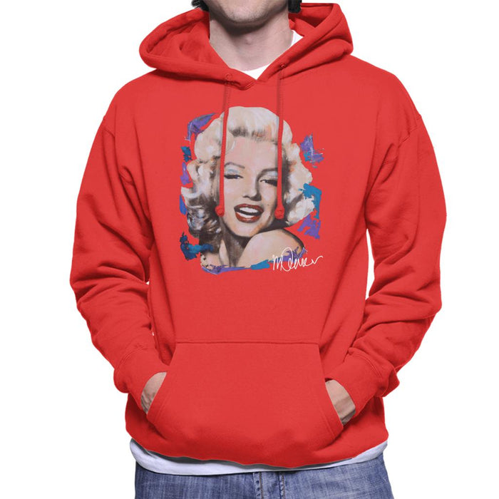 Sidney Maurer Original Portrait Of Marilyn Monroe Red Lips Men's Hooded Sweatshirt