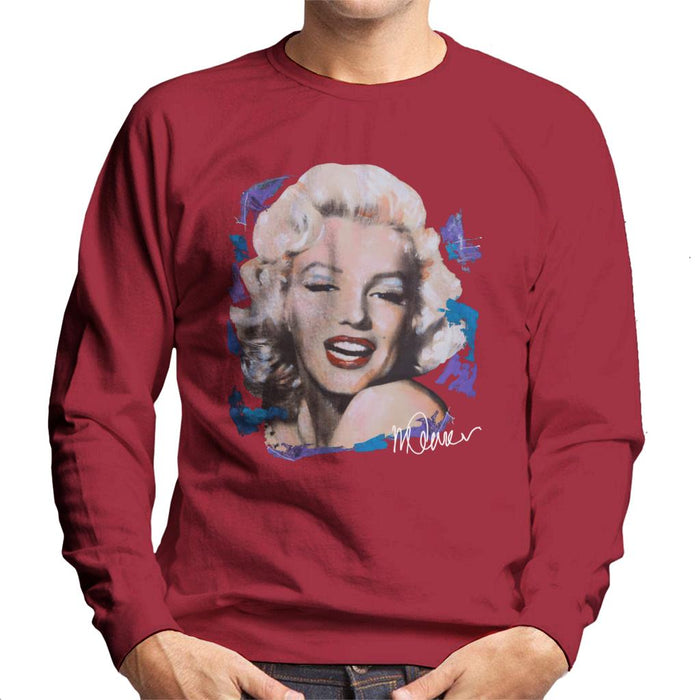 Sidney Maurer Original Portrait Of Marilyn Monroe Red Lips Men's Sweatshirt