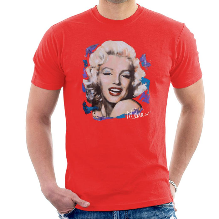 Sidney Maurer Original Portrait Of Marilyn Monroe Red Lips Men's T-Shirt