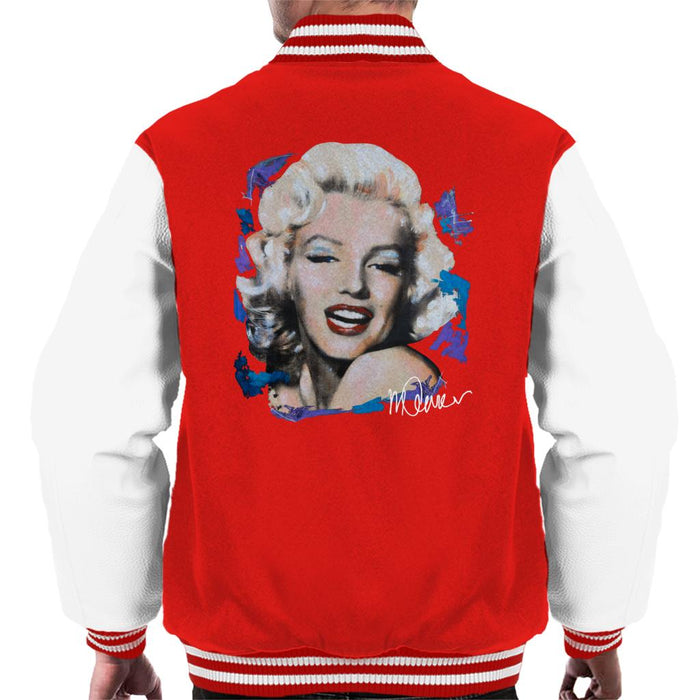 Sidney Maurer Original Portrait Of Marilyn Monroe Red Lips Men's Varsity Jacket