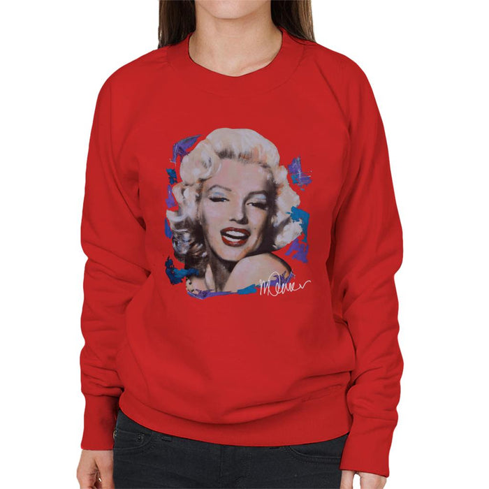 Sidney Maurer Original Portrait Of Marilyn Monroe Red Lips Women's Sweatshirt