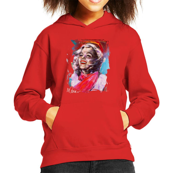 Sidney Maurer Original Portrait Of Marilyn Monroe Scarf Kid's Hooded Sweatshirt