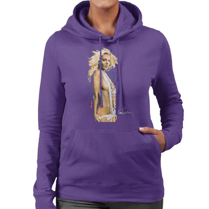 Sidney Maurer Original Portrait Of Britney Spears Necklaces Womens Hooded Sweatshirt - Small / Purple - Womens Hooded Sweatshirt