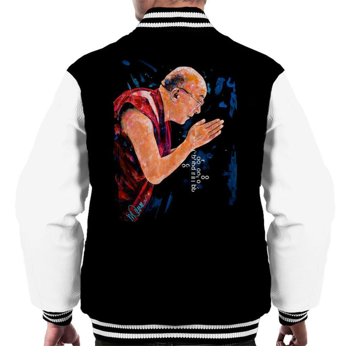 Sidney Maurer Original Portrait Of The Dalai Lama Mens Varsity Jacket - Mens Varsity Jacket