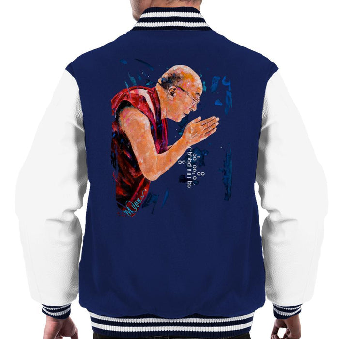 Sidney Maurer Original Portrait Of The Dalai Lama Mens Varsity Jacket - Mens Varsity Jacket