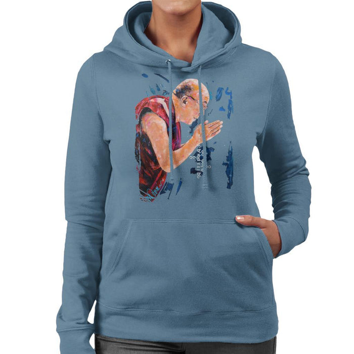 Sidney Maurer Original Portrait Of The Dalai Lama Womens Hooded Sweatshirt - Womens Hooded Sweatshirt