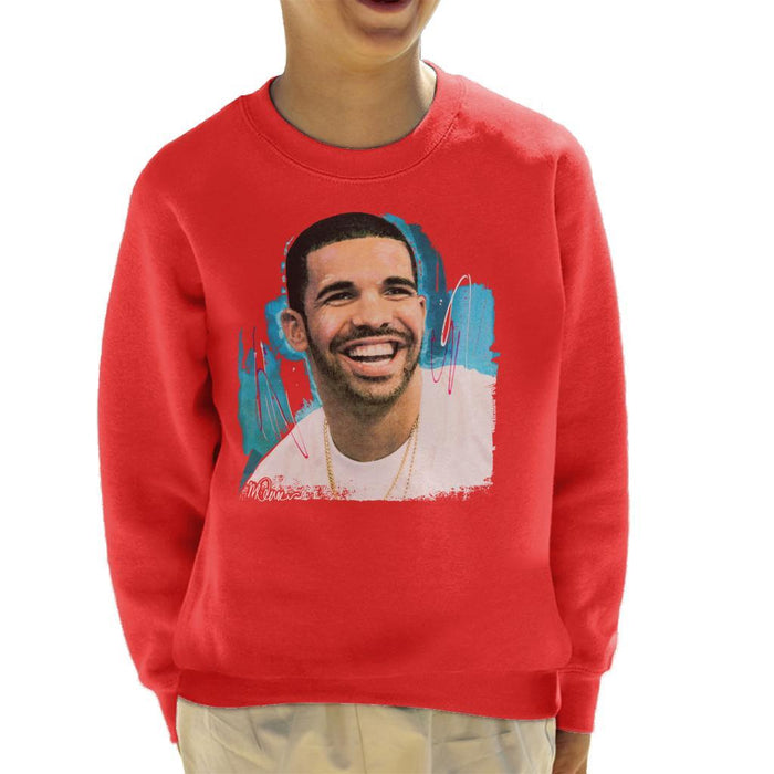 Sidney Maurer Original Portrait Of Drake Smiling Kids Sweatshirt - Kids Boys Sweatshirt