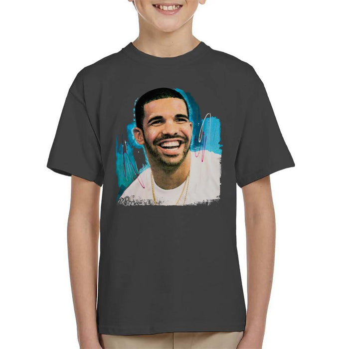 Sidney Maurer Original Portrait Of Drake Smiling Kids T-Shirt - Kids Boys T-Shirt