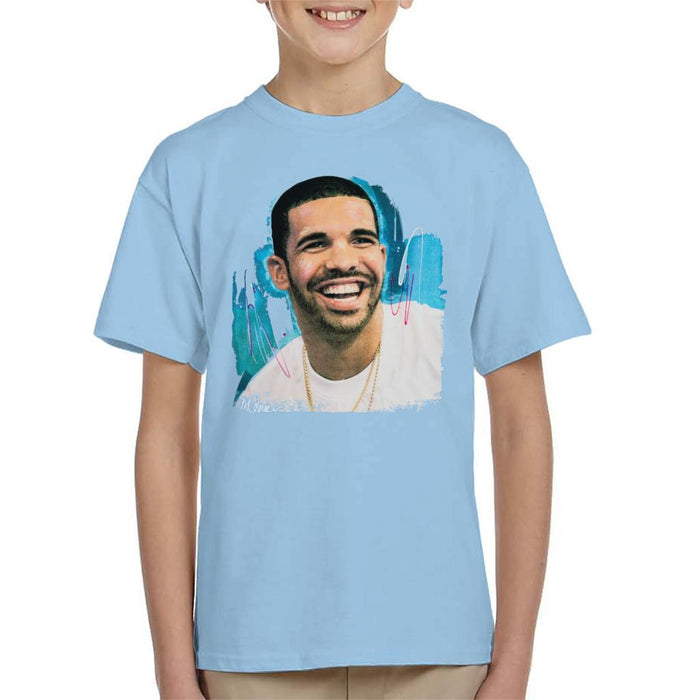 Sidney Maurer Original Portrait Of Drake Smiling Kids T-Shirt - Kids Boys T-Shirt