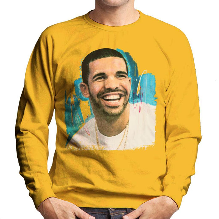 Sidney Maurer Original Portrait Of Drake Smiling Mens Sweatshirt - Small / Gold - Mens Sweatshirt