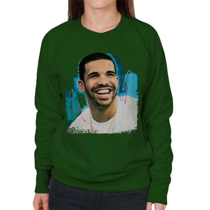 Sidney Maurer Original Portrait Of Drake Smiling Womens Sweatshirt - Womens Sweatshirt