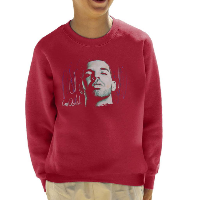 Sidney Maurer Original Portrait Of Drake OVOXO Kids Sweatshirt - Kids Boys Sweatshirt