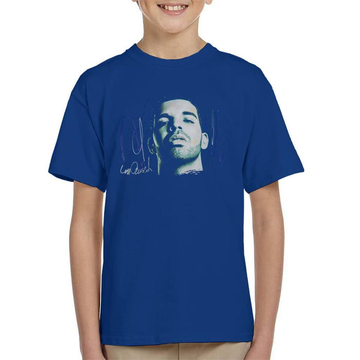 Sidney Maurer Original Portrait Of Drake OVOXO Kids T-Shirt - Kids Boys T-Shirt