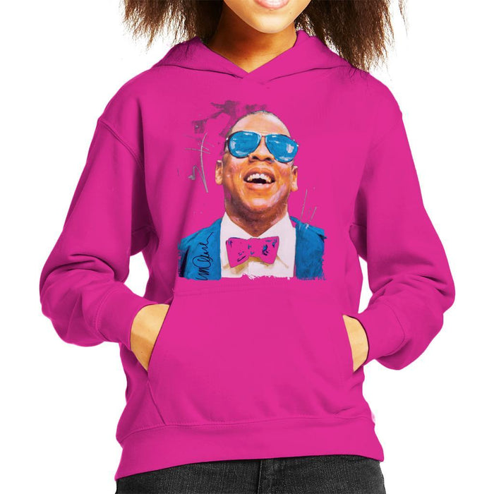 Sidney Maurer Original Portrait Of Jay Z Blue Tux Kids Hooded Sweatshirt - Kids Boys Hooded Sweatshirt