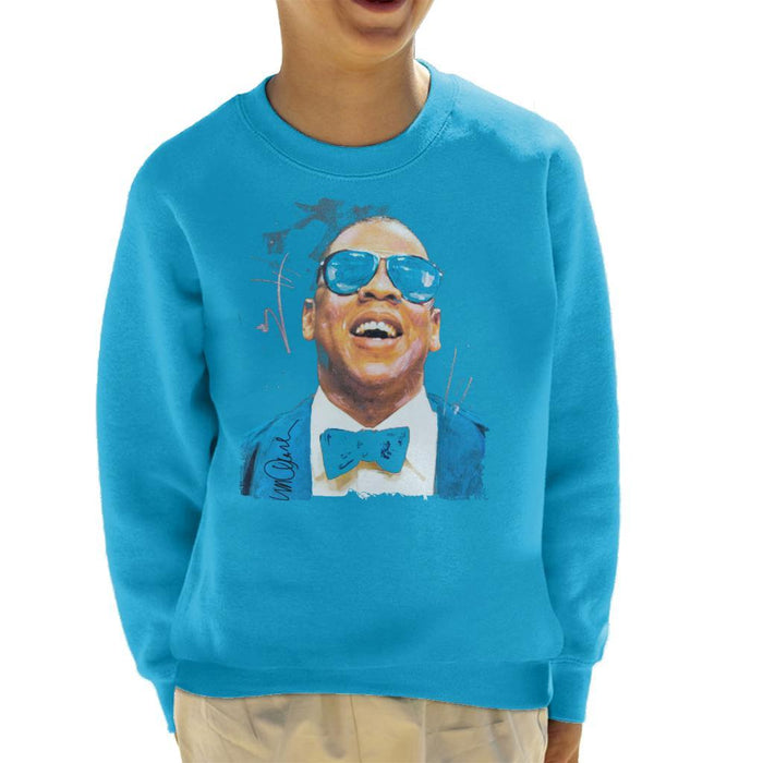 Sidney Maurer Original Portrait Of Jay Z Blue Tux Kids Sweatshirt - Kids Boys Sweatshirt