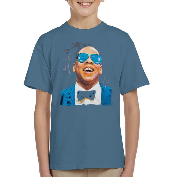 Sidney Maurer Original Portrait Of Jay Z Blue Tux Kids T-Shirt - Kids Boys T-Shirt