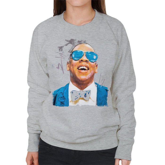 Sidney Maurer Original Portrait Of Jay Z Blue Tux Womens Sweatshirt - Womens Sweatshirt