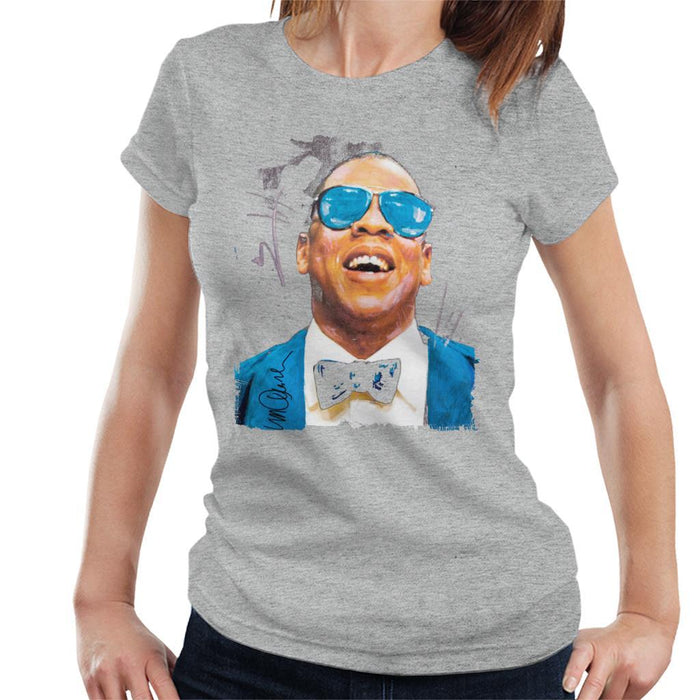 Sidney Maurer Original Portrait Of Jay Z Blue Tux Womens T-Shirt - Womens T-Shirt