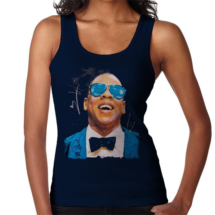 Sidney Maurer Original Portrait Of Jay Z Blue Tux Womens Vest - Small / Navy Blue - Womens Vest