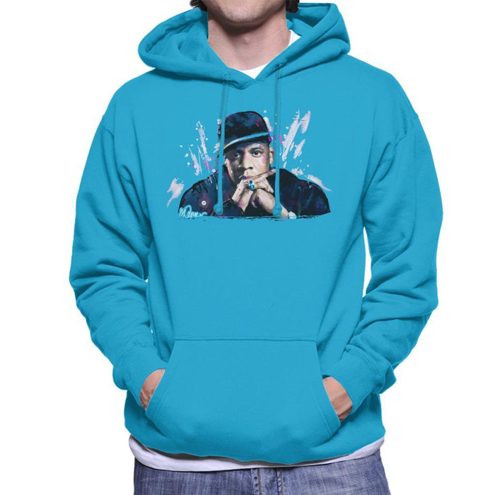 Sidney Maurer Original Portrait Of Jay Z The Black Album Mens Hooded Sweatshirt - Mens Hooded Sweatshirt