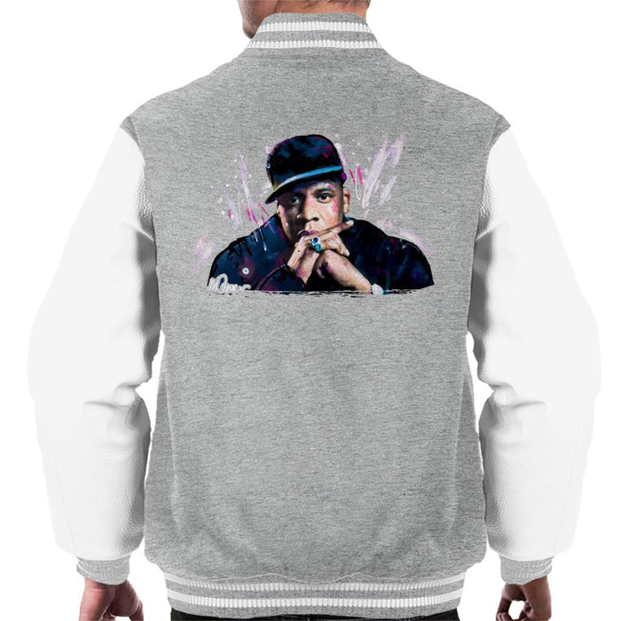 Sidney Maurer Original Portrait Of Jay Z The Black Album Mens Varsity Jacket - Mens Varsity Jacket