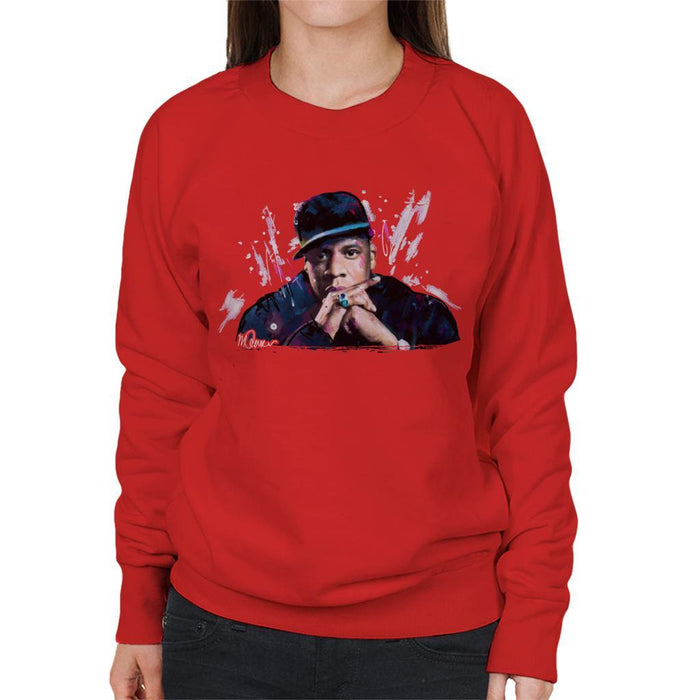 Sidney Maurer Original Portrait Of Jay Z The Black Album Womens Sweatshirt - Womens Sweatshirt